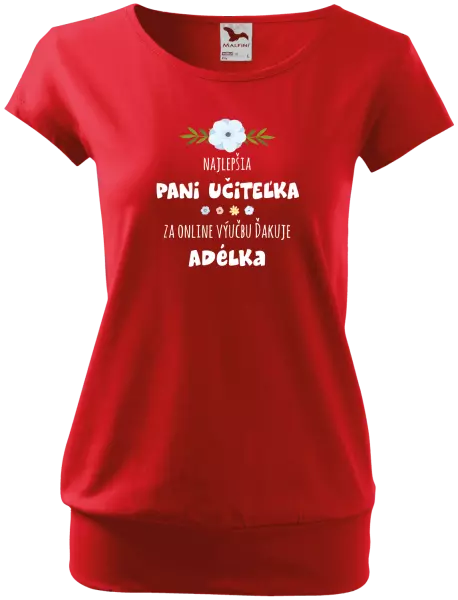 Dámske tričko Najlepšia učiteľka - online výučba - Meno