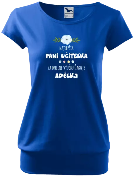 Dámske tričko Najlepšia učiteľka - online výučba - Meno
