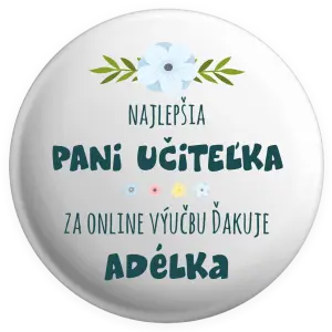 Placka Najlepšia učiteľka - online výučba - Meno