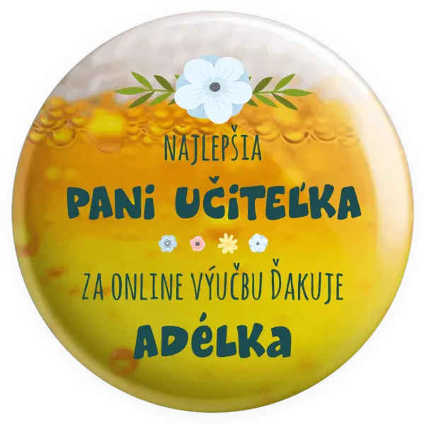 Placka Najlepšia učiteľka - online výučba - Meno