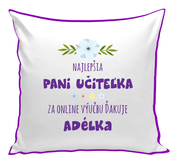 Vankúš Najlepšia učiteľka - online výučba - Meno