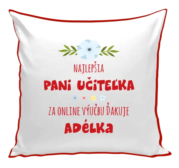 Vankúš Najlepšia učiteľka - online výučba - Meno