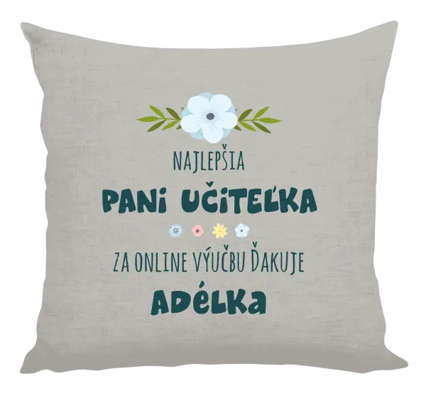 Vankúš Najlepšia učiteľka - online výučba - Meno