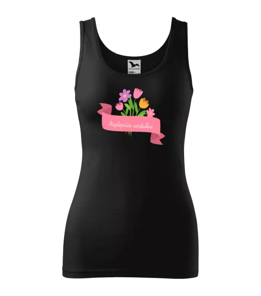 Dámske tielko Najlepšia učiteľka - ružová stuha