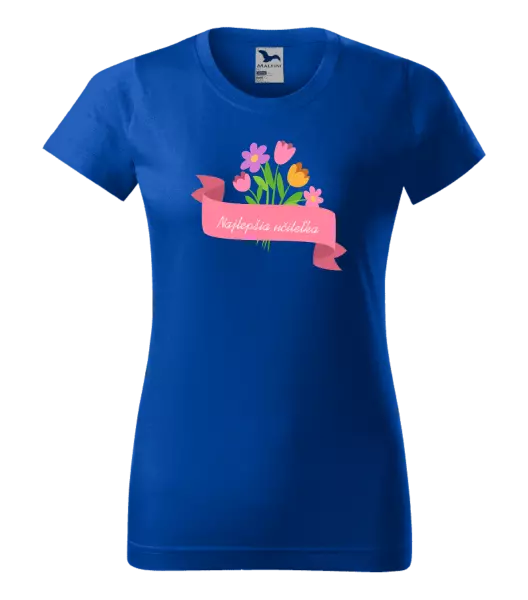 Dámske tričko Najlepšia učiteľka - ružová stuha