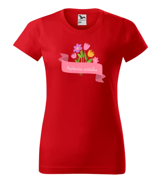 Dámske tričko Najlepšia učiteľka - ružová stuha