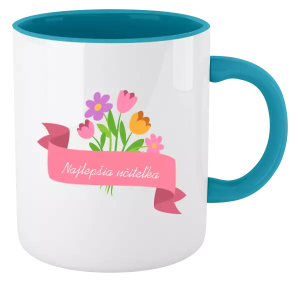 Hrnček  Najlepšia učiteľka - ružová stuha