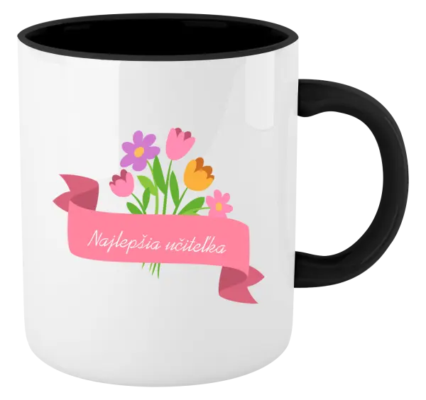 Hrnček  Najlepšia učiteľka - ružová stuha