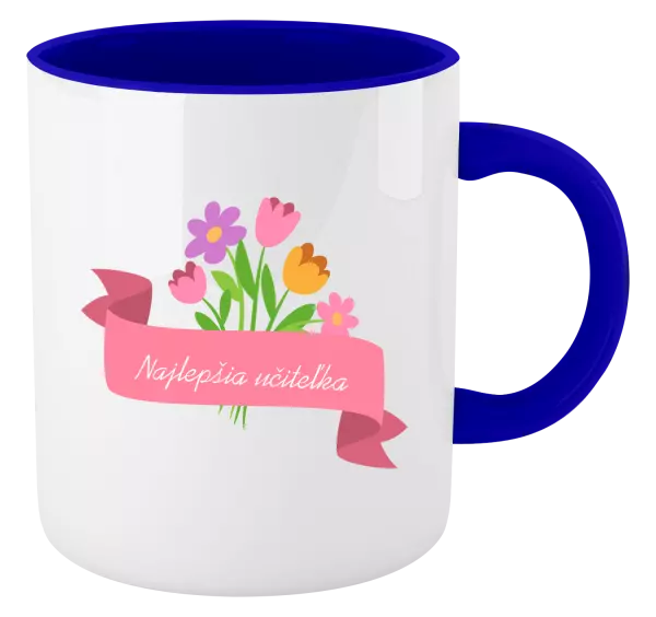 Hrnček  Najlepšia učiteľka - ružová stuha