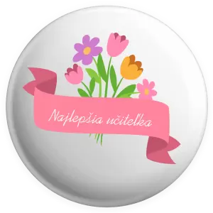 Placka Najlepšia učiteľka - ružová stuha