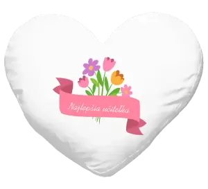 Vankúš Najlepšia učiteľka - ružová stuha