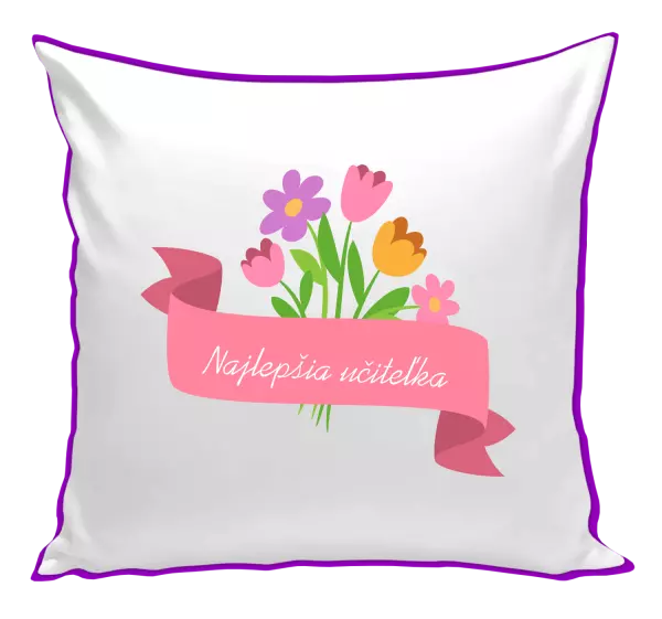 Vankúš Najlepšia učiteľka - ružová stuha