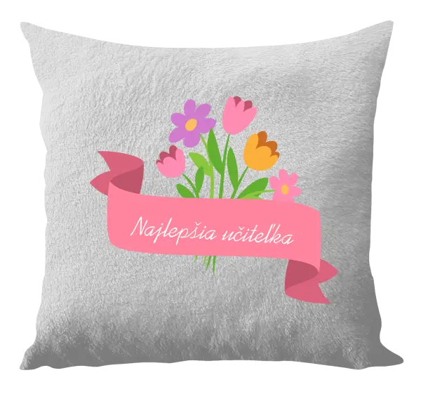 Vankúš Najlepšia učiteľka - ružová stuha