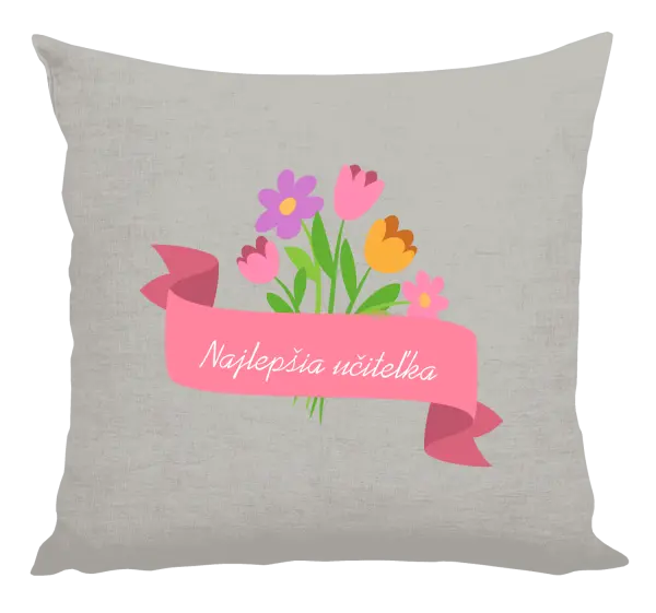 Vankúš Najlepšia učiteľka - ružová stuha