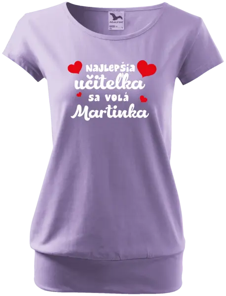 Dámske tričko Najlepšia učiteľka sa volá - meno