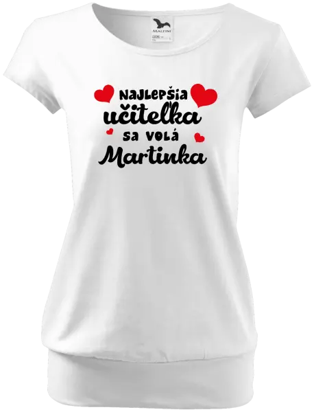 Dámske tričko Najlepšia učiteľka sa volá - meno