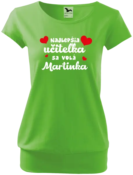 Dámske tričko Najlepšia učiteľka sa volá - meno