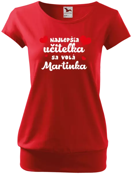 Dámske tričko Najlepšia učiteľka sa volá - meno