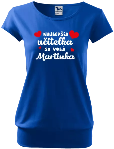 Dámske tričko Najlepšia učiteľka sa volá - meno