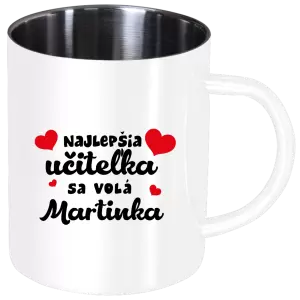 Nerezový hrnček Najlepšia učiteľka sa volá - meno