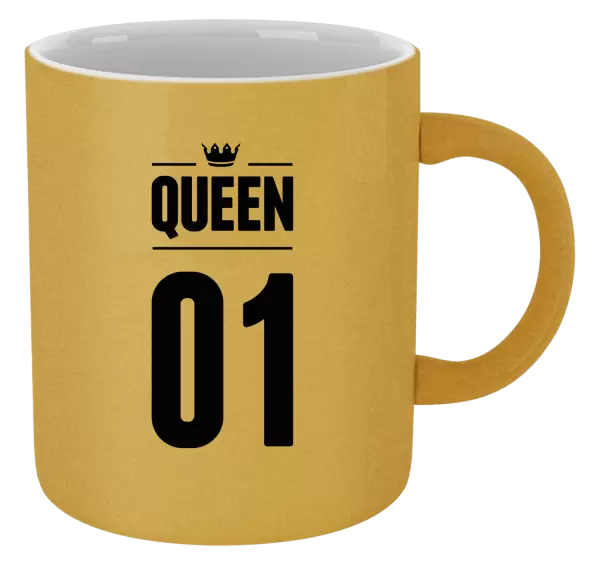 Metalický hrnek Queen s vlastním číslem