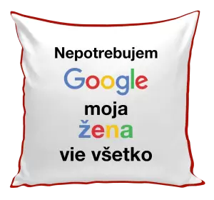 Vankúš Nepotrebujem Google, moja žena vie všetko