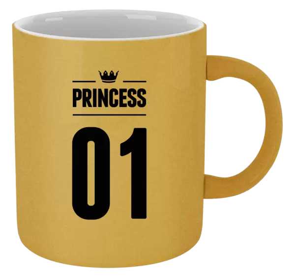 Metalický hrnek Princess s vlastním číslem