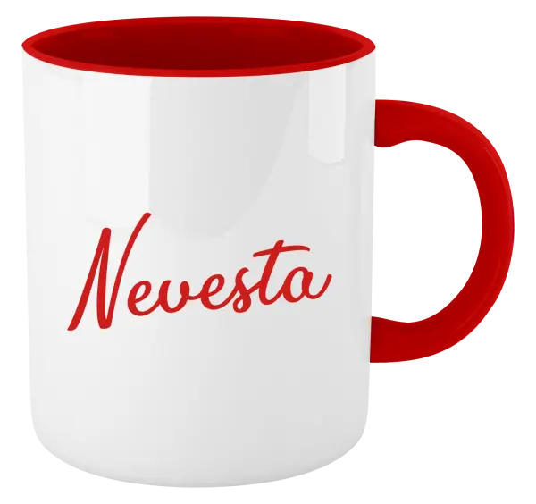 Hrnček  Nevesta - nápis