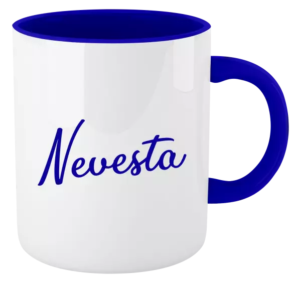 Hrnček  Nevesta - nápis