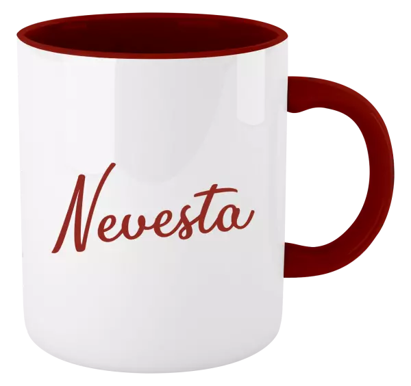 Hrnček  Nevesta - nápis