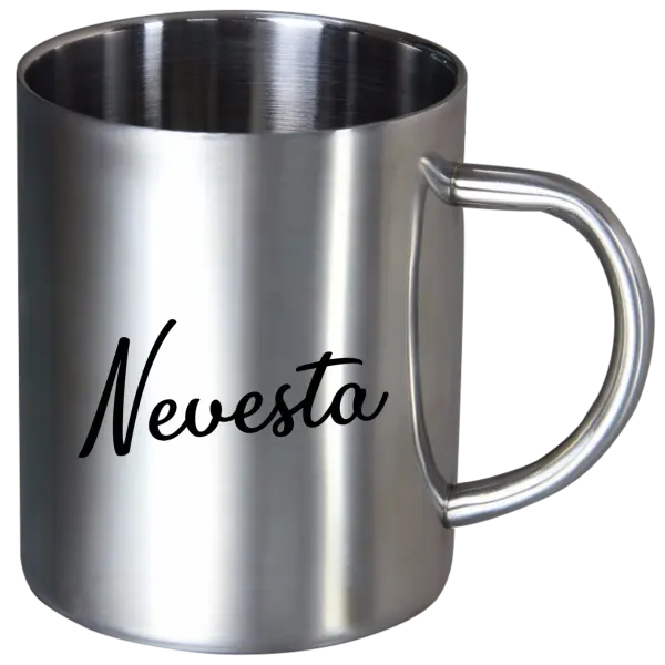 Nerezový hrnček Nevesta - nápis