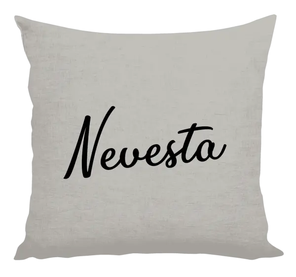 Vankúš Nevesta - nápis