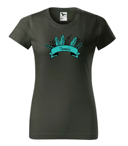 Dámske tričko Nevesta - zelené lupene