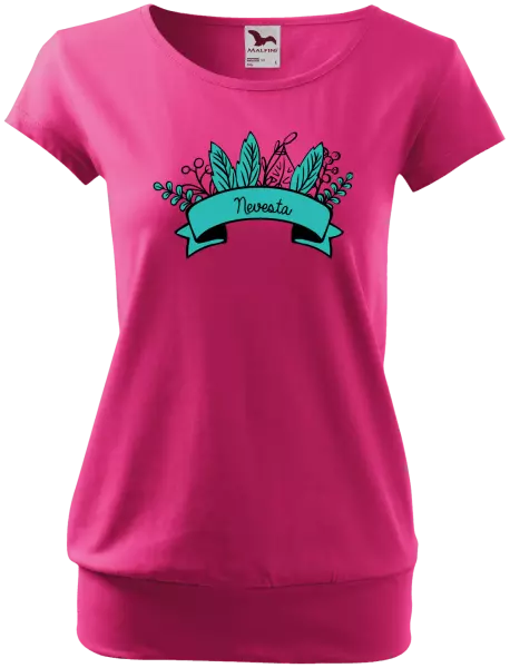 Dámske tričko Nevesta - zelené lupene