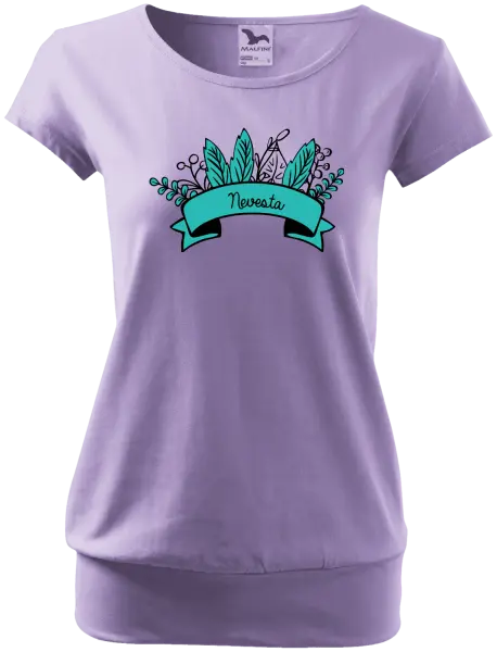 Dámske tričko Nevesta - zelené lupene