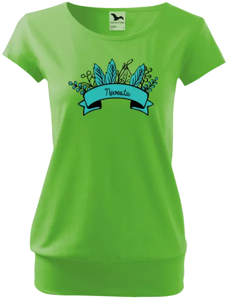 Dámske tričko Nevesta - zelené lupene