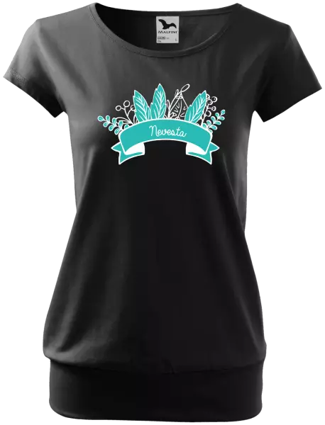 Dámske tričko Nevesta - zelené lupene