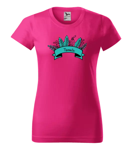 Dámske tričko Nevesta - zelené lupene