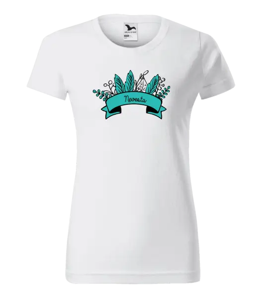 Dámske tričko Nevesta - zelené lupene