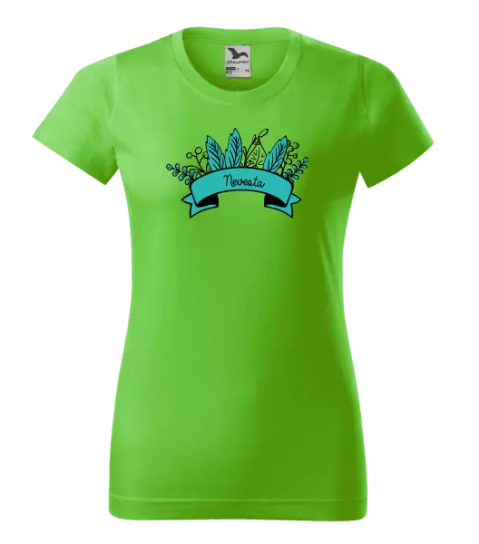 Dámske tričko Nevesta - zelené lupene