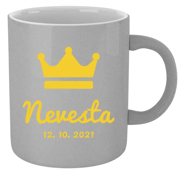 Hrnček metalický Nevesta s dátumom