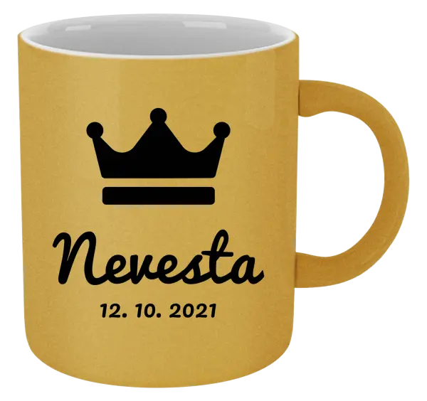 Hrnček metalický Nevesta s dátumom