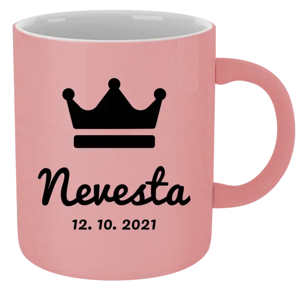Hrnček metalický Nevesta s dátumom