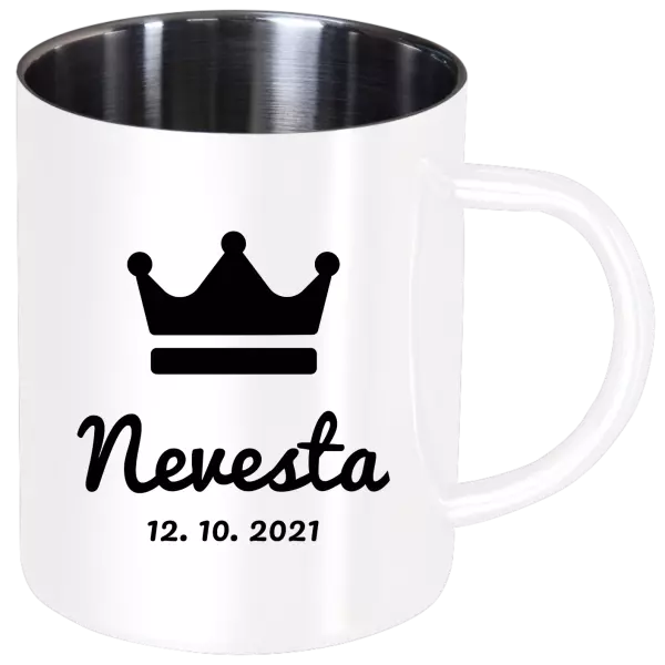 Nerezový hrnček Nevesta s dátumom