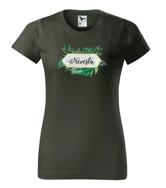 Dámske tričko Nevesta zelené listy