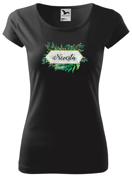 Dámske tričko Nevesta zelené listy