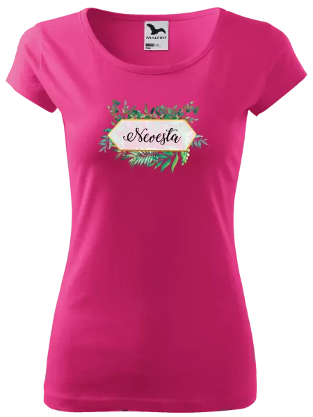 Dámske tričko Nevesta zelené listy