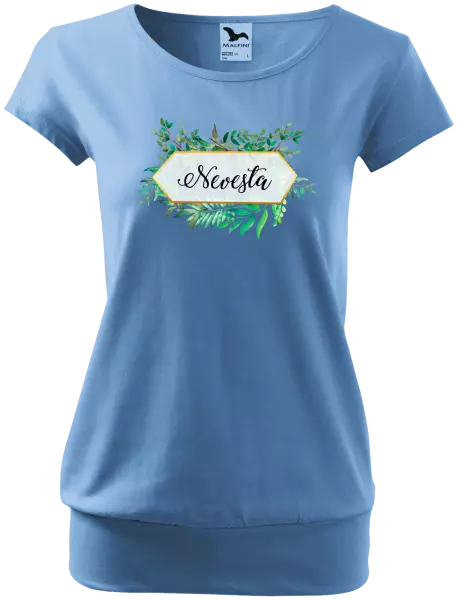 Dámske tričko Nevesta zelené listy