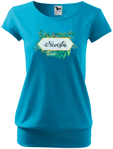 Dámske tričko Nevesta zelené listy