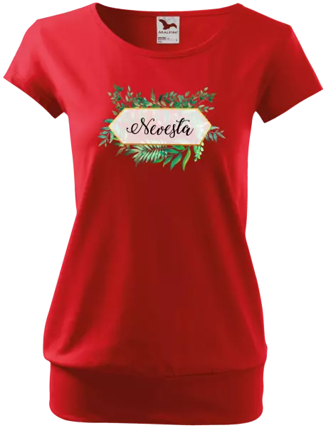 Dámske tričko Nevesta zelené listy